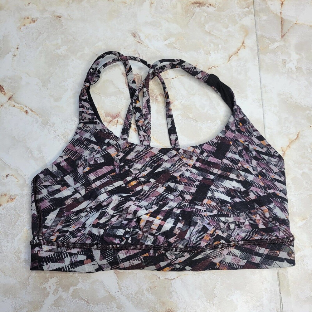 Lululemon Energy Sport Bra Size 6 *Medium Support, B–D Cup Kaleidoscopic Multi